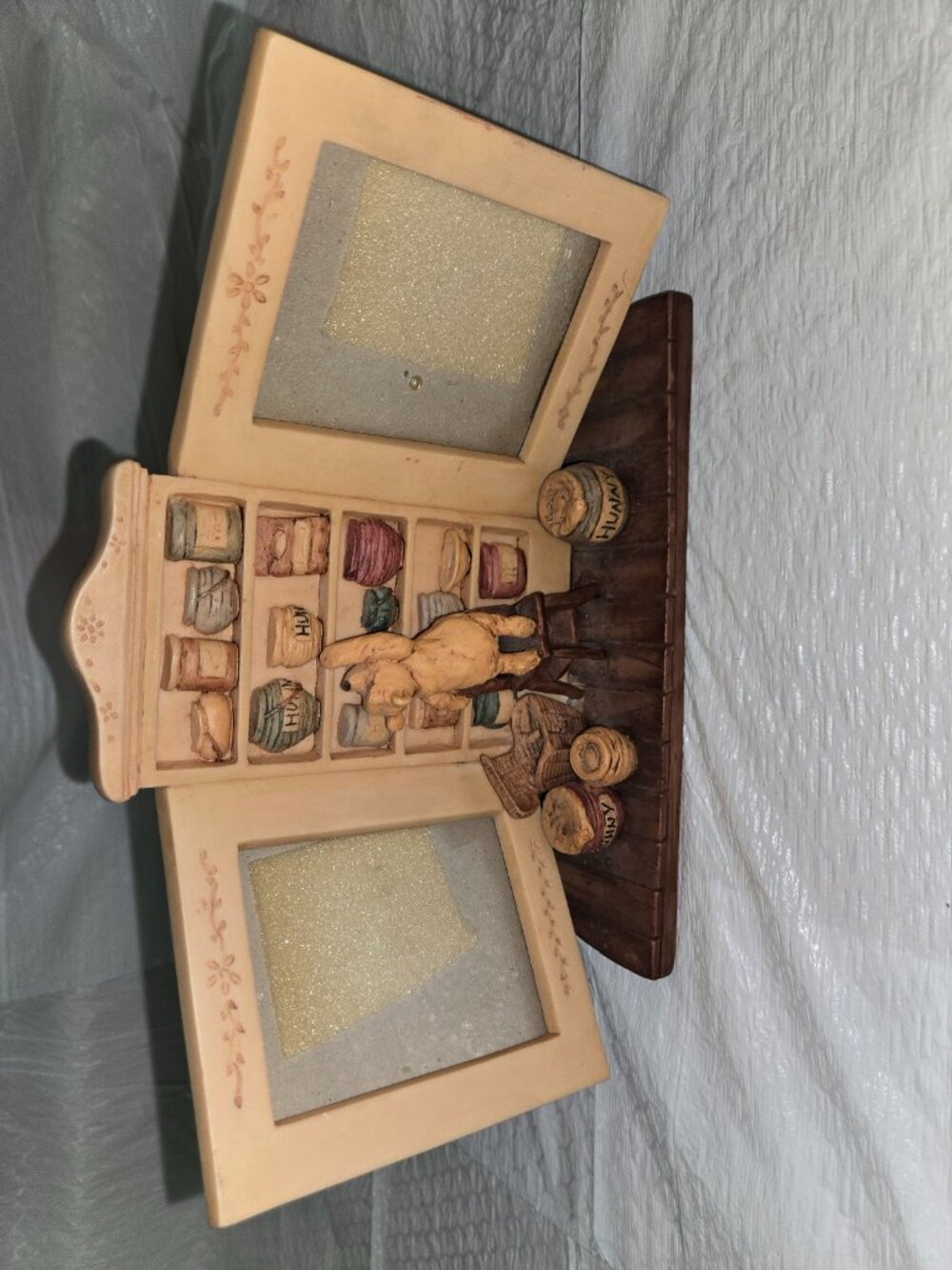 Disney Winnie the Pooh Charpente Double 3x4 Photo Frame Honey Shelf Resin Decor